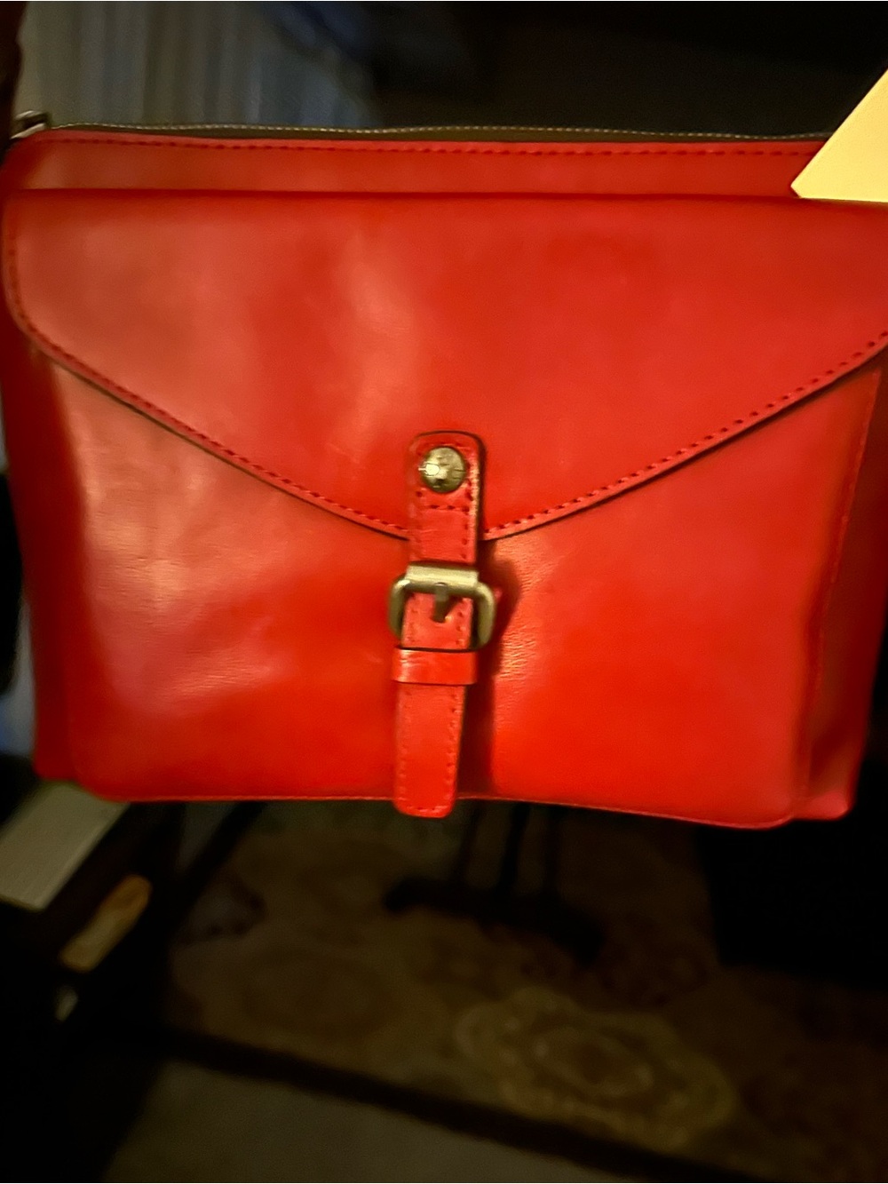 Patricia Nash Bright Red Leather Envelope Crossbody